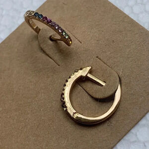 NEW Lee Angel for Neiman Marcus Fashion Jewelry Stone Hoop Earrings